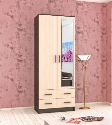 Шкаф комбинированный с зеркалом Лагуна 