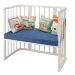 Детская кровать-трансформер приставная Эстель белая
